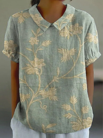 Fleur overhemd dames – luchtig overhemd met vintage bloemenprint