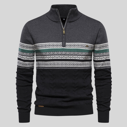 Heren Scandinavische Gebreide Trui – Warm & Stijlvol met Half-Zip