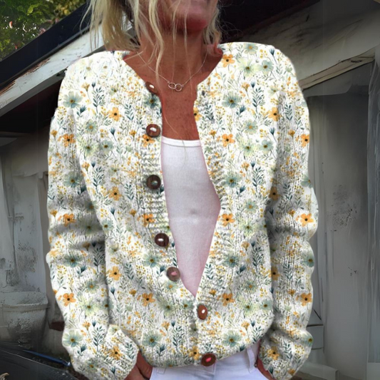 Lucia – Stijlvol Vest met Bloemenprint