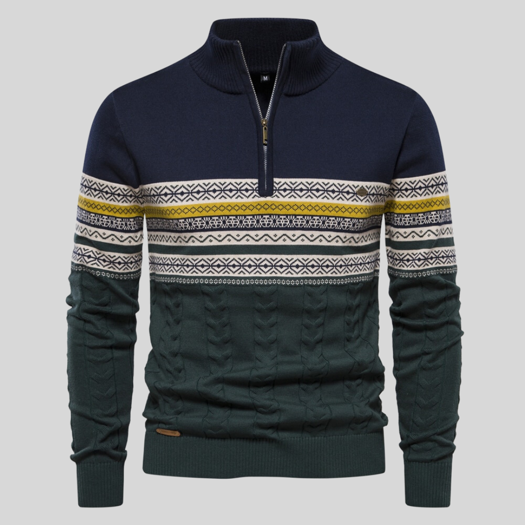 Heren Scandinavische Gebreide Trui – Warm & Stijlvol met Half-Zip