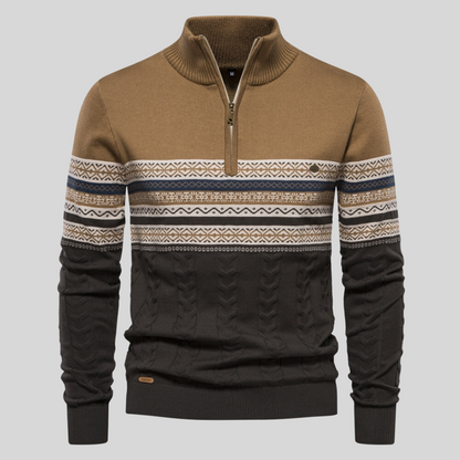 Heren Scandinavische Gebreide Trui – Warm & Stijlvol met Half-Zip