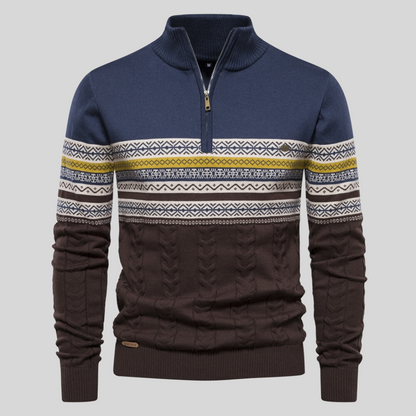 Heren Scandinavische Gebreide Trui – Warm & Stijlvol met Half-Zip