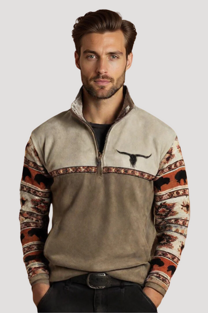 Logan – Western-Inspired Trui met Half-Zip