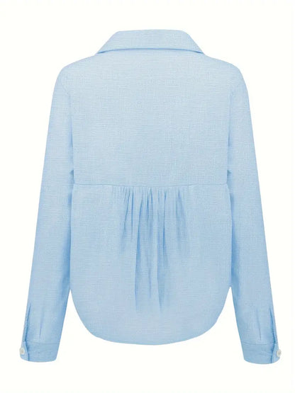 Elodie blouse dames – klassieke blouse met knopen en losse pasvorm