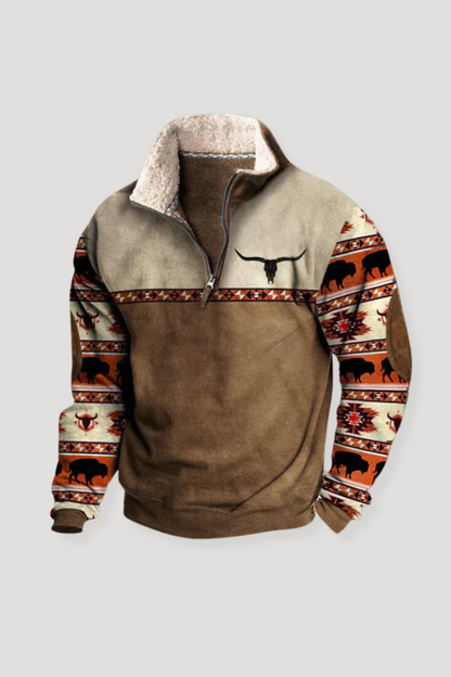 Logan – Western-Inspired Trui met Half-Zip